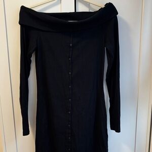 Wild Fable Black Long Sleeve Off-Shoulder Dress